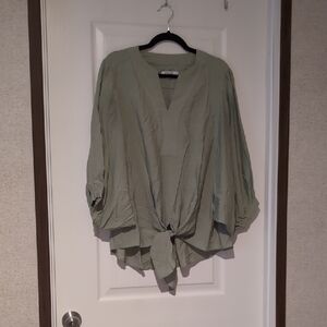 Chico's Tie Front Blouse, XL